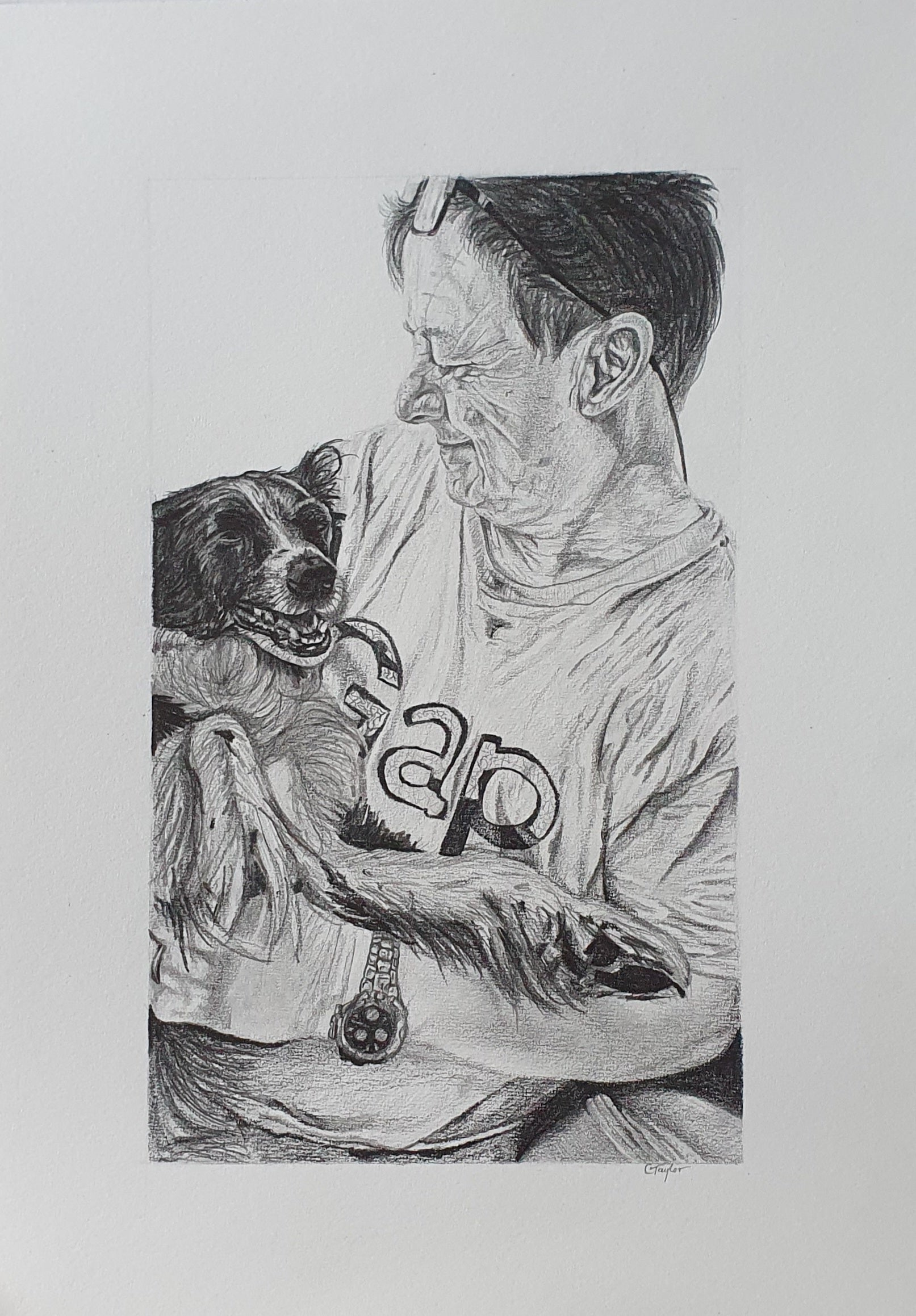 hand drawn pencil pet portrait